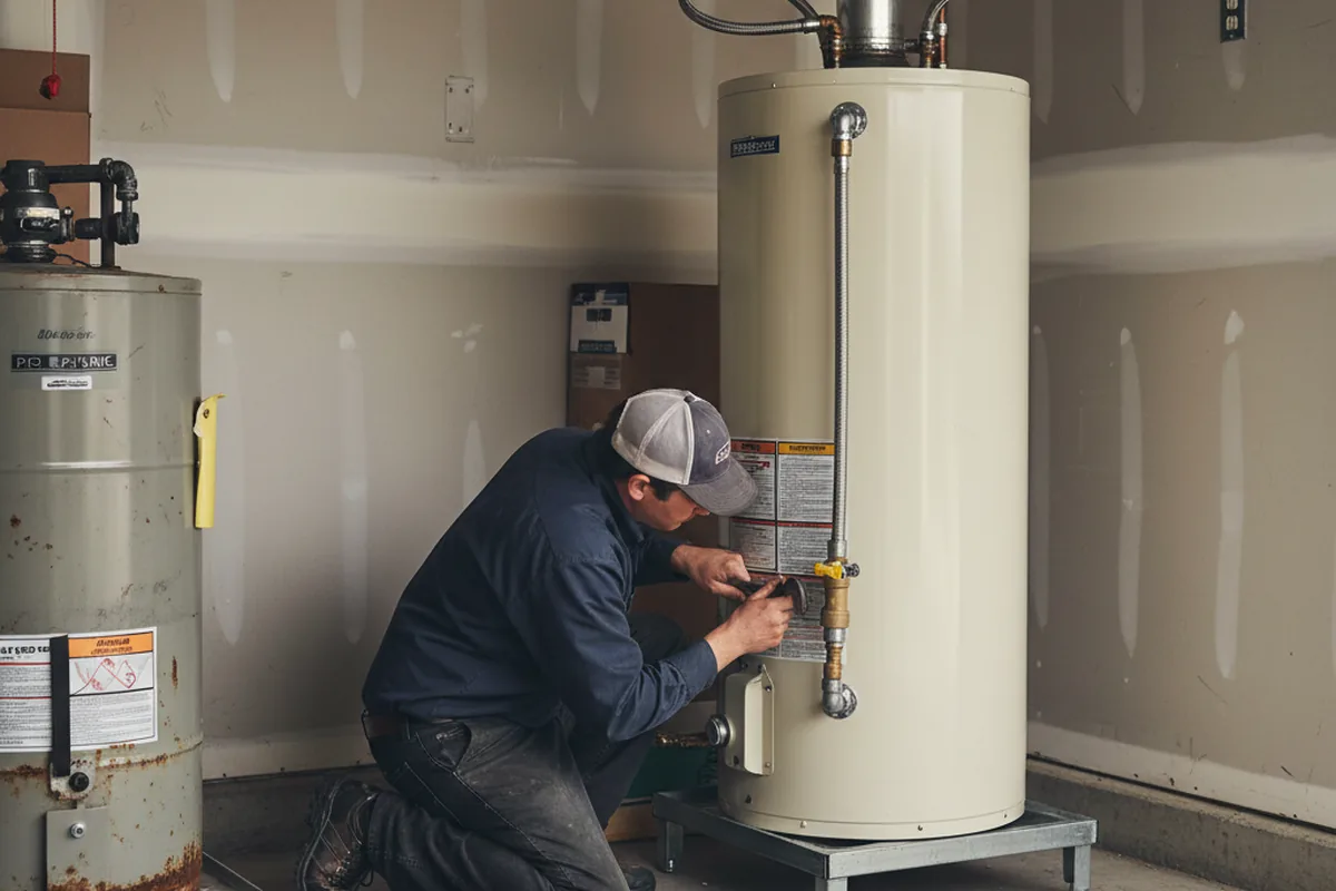 Water heater and shutoff valve replacement in North Apollo