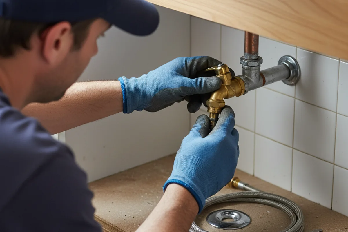 Shutoff valve and fitting work during Emergency Plumbing in North Apollo